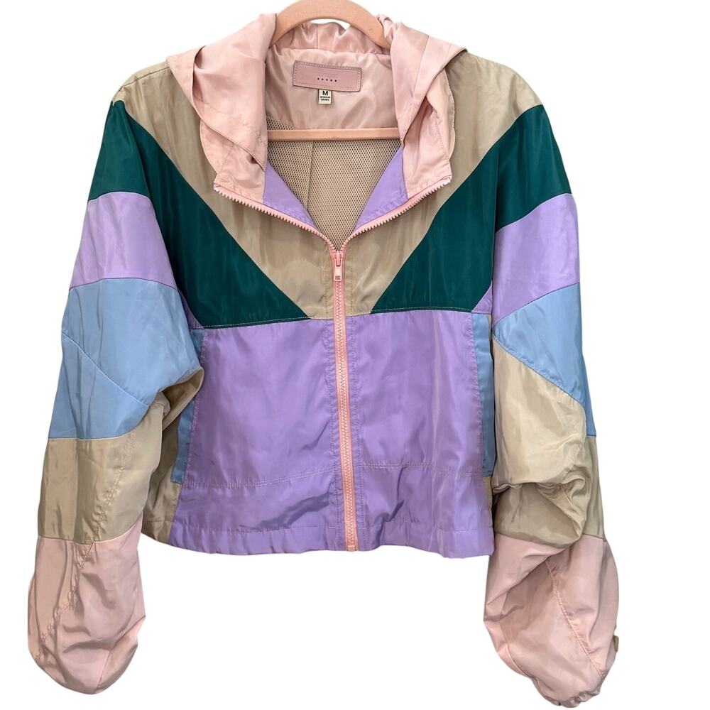 BLANK NYC X REVOLVE Home Again Windbreaker Medium Pastel Color Block Jacket